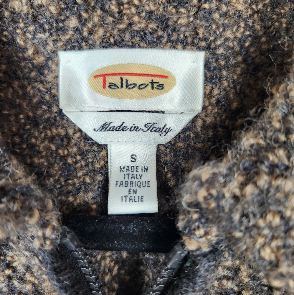 Talbots Wool Zipper Closure Cardigan Sweater Made in Italy - Picture 5 of 11